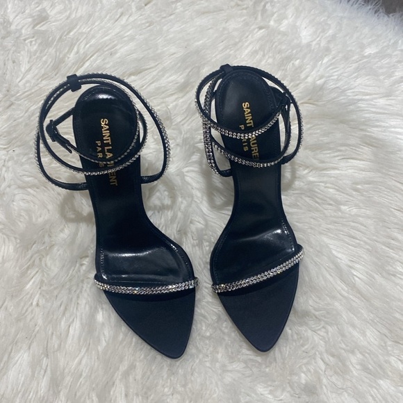 GEORGIA SANDALS IN CREPE SATIN WITH RHINESTONES size 37EU - Picture 13 of 14